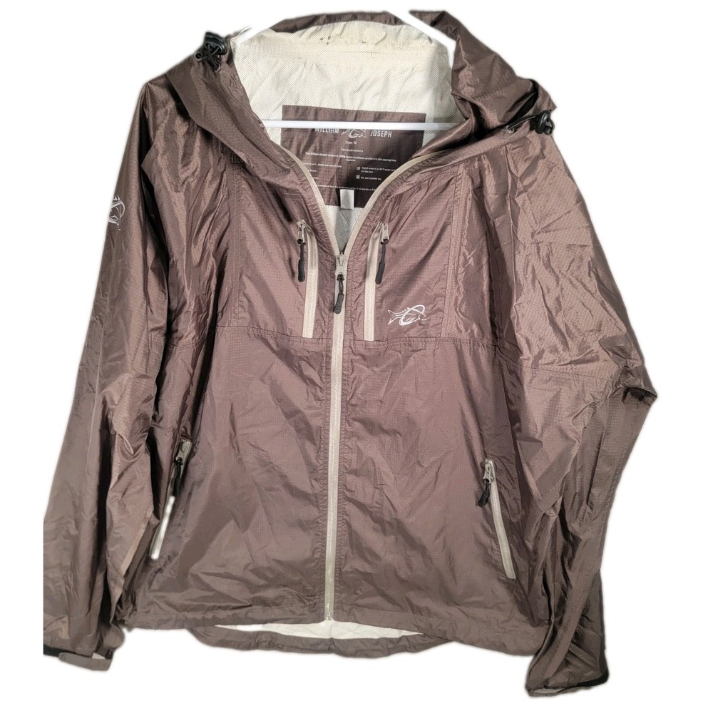William Joseph Fly Fishing Wading Jacket XL Gorpcore Outdoor Rain Shell Brown